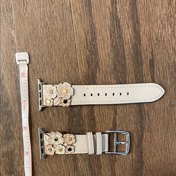 Coach Tan Leather Watch Band with Silver Accents - Picture 7 of 7